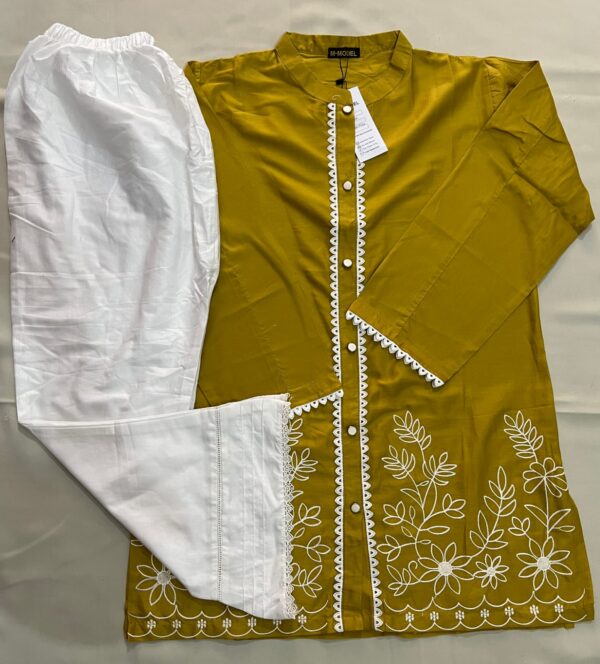 Women’s Stylish Cotton Embroidered Shirt with Cotton Trouser – 2 Piece Casual Wear