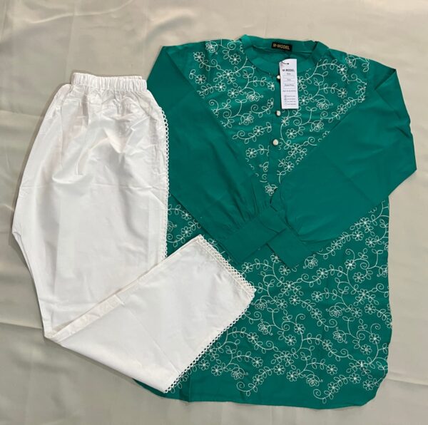 Women’s Stylish Cotton Embroidered Shirt with Cotton Trouser – 2 Piece Casual Wear